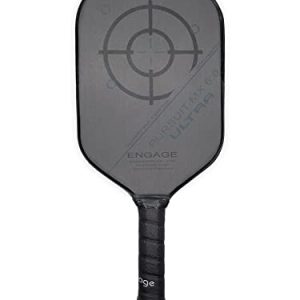 Engage Pickleball Pursuit Ultra MX 6.0 - Carbon Fiber Elongated Shape Pickleball Paddle - RP2 Spin Texture - Long Handle - 5/8“ Black Core for Control - USAP Approved - Standard Weight