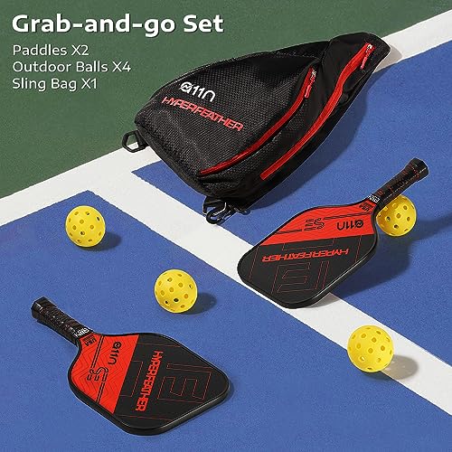 A11N Sports Pro Pickleball Net with Wheels and Hand Winch and Pickleball Paddles Set of 2 - Image 8