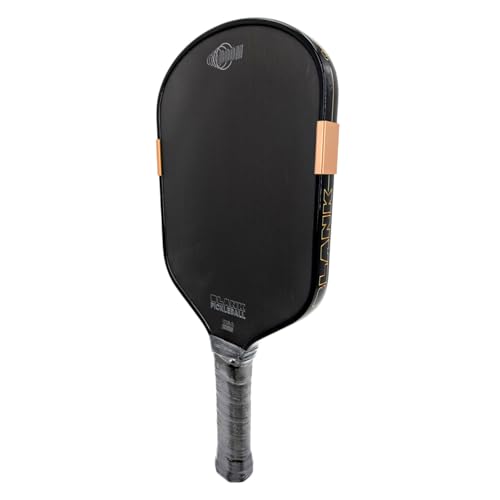 BOOM Elongated Hybrid Pickleball Paddle - T700 Raw Carbon Fiber | Weighted Power Core | Textured Spin Surface | Black Electroplated Edge Guard | Cushion Grip | MOI Tuned | Gold Weight - Image 3