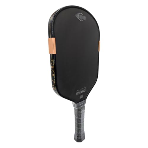 BOOM Elongated Hybrid Pickleball Paddle - T700 Raw Carbon Fiber | Weighted Power Core | Textured Spin Surface | Black Electroplated Edge Guard | Cushion Grip | MOI Tuned | Gold Weight - Image 4