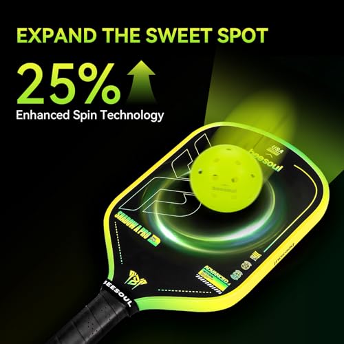 Beesoul Professional Pickleball Paddles – 4th Gen Thermoformed Core– Charged Surface Technology for Power & Feel – T800 Carbon Fiber – USAPA Approved - NFC Chip - Image 5