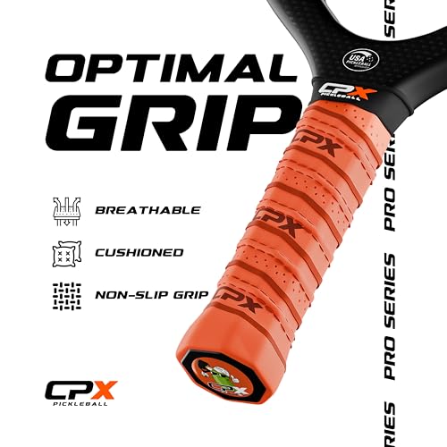 CPX Pro Carbon Fiber Pickleball Paddle - Professional Grade, Matte Finish, 19mm Honeycomb Core, Tennis Style Grip - Edgeless Paddle Designed in Chicago, USA - Image 4