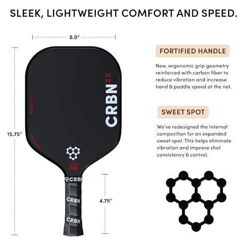 CRBN Pickleball Bundle – X Series Power Paddle (2X, 14mm) + Pro Team Tour Paddle Bag with Zip-Off Sling – Carbon Fiber Paddle & Multi-Pocket Gear Bag - Image 7