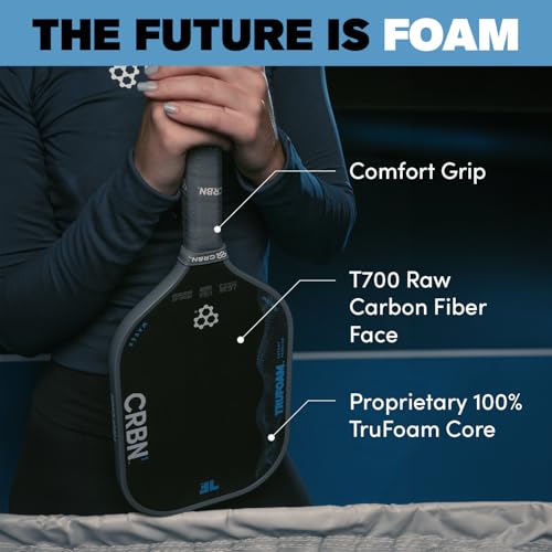 CRBN Pickleball - TruFoam Waves Paddle - Carbon Fiber Pickleball Paddle - 100% Foam Core Designed for Maximum Power, 14mm - Image 3