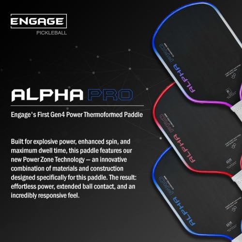 Engage Pursuit Alpha Pro 14mm Pickleball Paddle - Raw Carbon Fiber Face, 8.0 oz Elongated Speed Paddle for Aggressive Play - Image 5