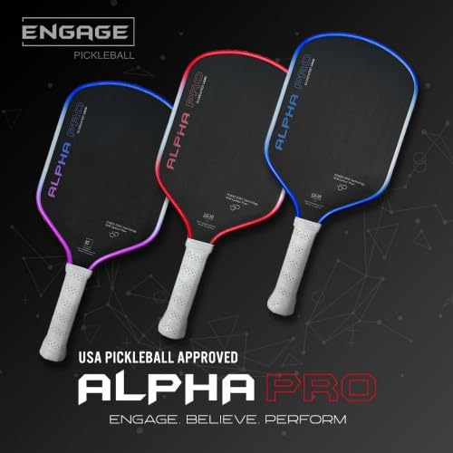Engage Pursuit Alpha Pro 14mm Pickleball Paddle - Raw Carbon Fiber Face, 8.0 oz Elongated Speed Paddle for Aggressive Play - Image 6