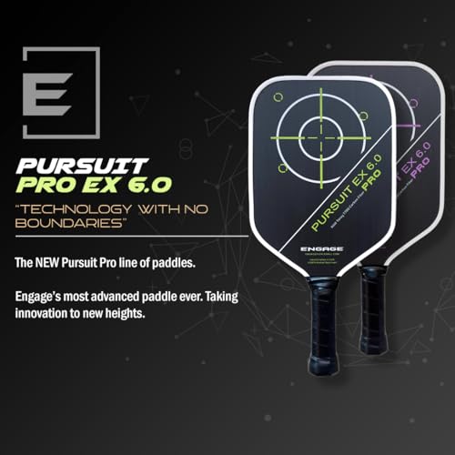 Engage Pursuit Pro EX 6.0 Pickleball Paddle – Widebody Shape, Raw T700 Toray Carbon Fiber Face, 16mm Control Pro Black Core (Deep Magenta, Standard (8.1-8.5oz)) - Image 6
