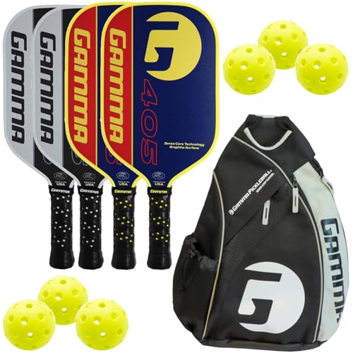 Gamma 405 Pickleball Paddle Bundle with a Pickleball Sling Bag and Balls – Available for Doubles or Family Play - Image 2