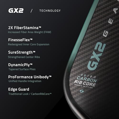 Gearbox GX2 Pickleball Paddle - Carbon Fiber Face, SST 2.0 Power Core, High Spin & Control for an Exceptional All Around Paddle - Image 8