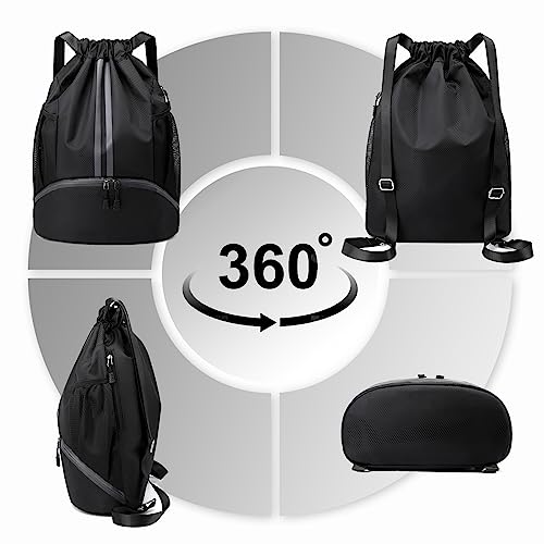 Hoedia Sports Drawstring Backpack - String Swim Gym Bag with Shoes Compartment and Wet Proof Pocket for Women&Men - Image 8