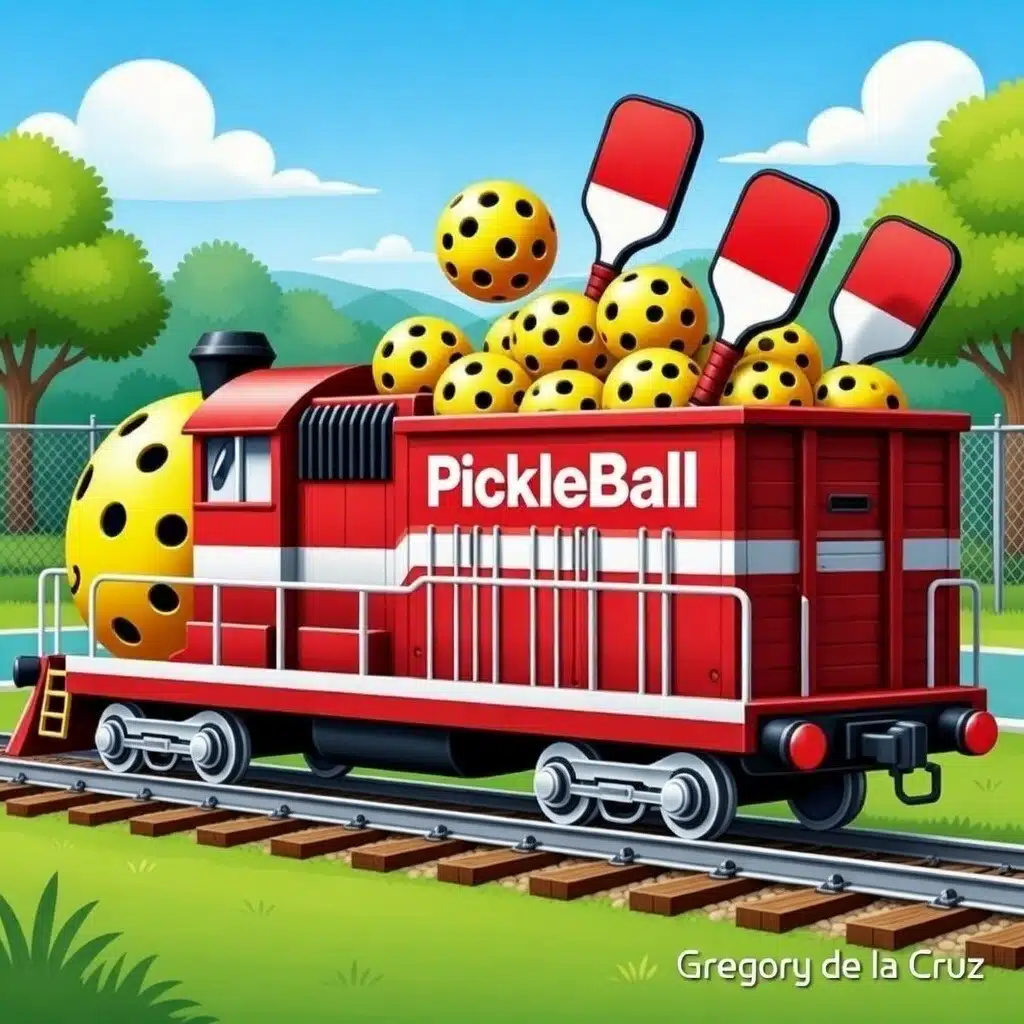 All Aboard the Pickleball Express – Funny Pickleball Train Gift Sticker, Tee & More | Pickleball Lover Gift - Image 3