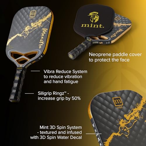 Mint Sport Maestro Pickleball Paddle – Titanium Carbon Fiber Hybrid Face, 20mm Polypropylene Core, Mid-Heavyweight Thermoformed Edgeless Paddle, USAPA Approved for Power & Control - Image 5