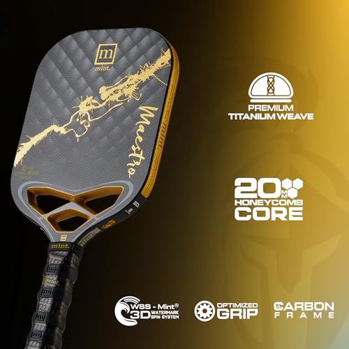 Mint Sport Maestro Pickleball Paddle – Titanium Carbon Fiber Hybrid Face, 20mm Polypropylene Core, Mid-Heavyweight Thermoformed Edgeless Paddle, USAPA Approved for Power & Control - Image 7