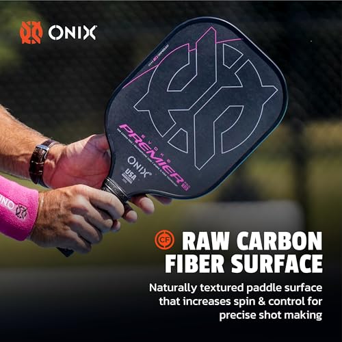 Onix Evoke Premier Raw Carbon Fiber Surface Medium-Weight Premium Perforated Grip One-Piece Construction Pickleball Paddle - Image 4