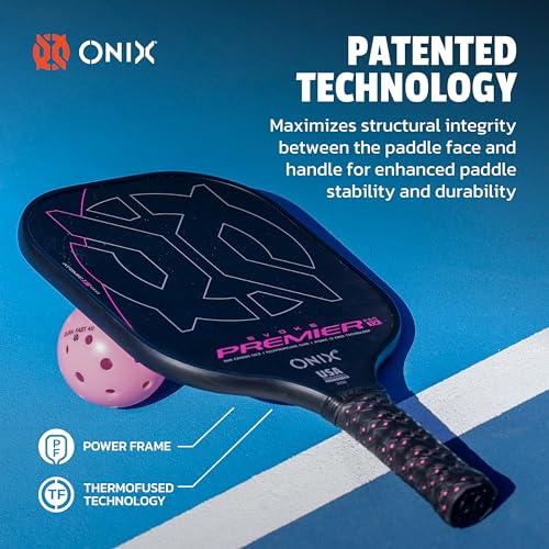 Onix Evoke Premier Raw Carbon Fiber Surface Medium-Weight Premium Perforated Grip One-Piece Construction Pickleball Paddle - Image 5