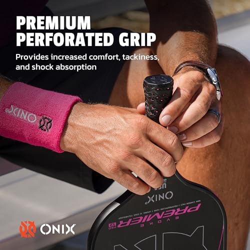 Onix Evoke Premier Raw Carbon Fiber Surface Medium-Weight Premium Perforated Grip One-Piece Construction Pickleball Paddle - Image 7