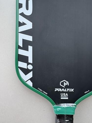Pickleball Paddle, T700 Carbon Fiber, Black with Green Trim - Image 4
