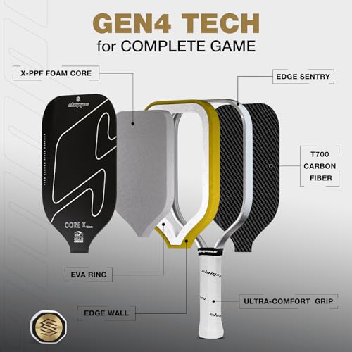 Professional Pickleball Paddles - GEN4 16mm Foam Core & T700 Carbon Fiber Surface for All-Court Control, Power and Spin | USAP PBCoR.43 Approved - Image 4