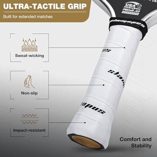 Professional Pickleball Paddles - GEN4 16mm Foam Core & T700 Carbon Fiber Surface for All-Court Control, Power and Spin | USAP PBCoR.43 Approved - Image 6
