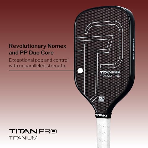 Titan Pro Titanium Pickleball Paddle, USA Pickleball Approved, 14mm and 16mm Options, Revolutionary Nomex and PP Duo Core, Thermoformed Carbon Fiber Handle - Image 6