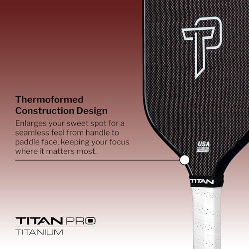 Titan Pro Titanium Pickleball Paddle, USA Pickleball Approved, 14mm and 16mm Options, Revolutionary Nomex and PP Duo Core, Thermoformed Carbon Fiber Handle - Image 7