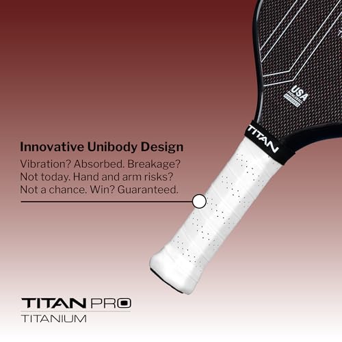 Titan Pro Titanium Pickleball Paddle, USA Pickleball Approved, 14mm and 16mm Options, Revolutionary Nomex and PP Duo Core, Thermoformed Carbon Fiber Handle - Image 8