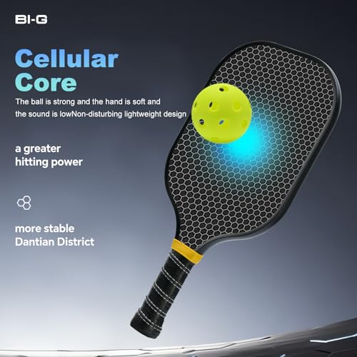 YAKS Pickleball Paddles Set of 4 or 2 Rackets - Professional Fiberglass Surface with Honeycomb Core - Lightweight Design for Precision & Enhanced Impact Absorption | High Spin & Powerful Shots - Image 7