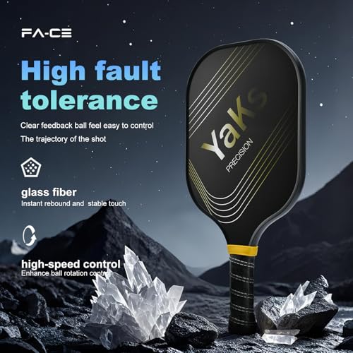 YAKS Pickleball Paddles Set of 4 or 2 Rackets - Professional Fiberglass Surface with Honeycomb Core - Lightweight Design for Precision & Enhanced Impact Absorption | High Spin & Powerful Shots - Image 8